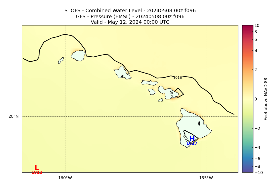 STOFS 96 Hour Total Water Level image (ft)
