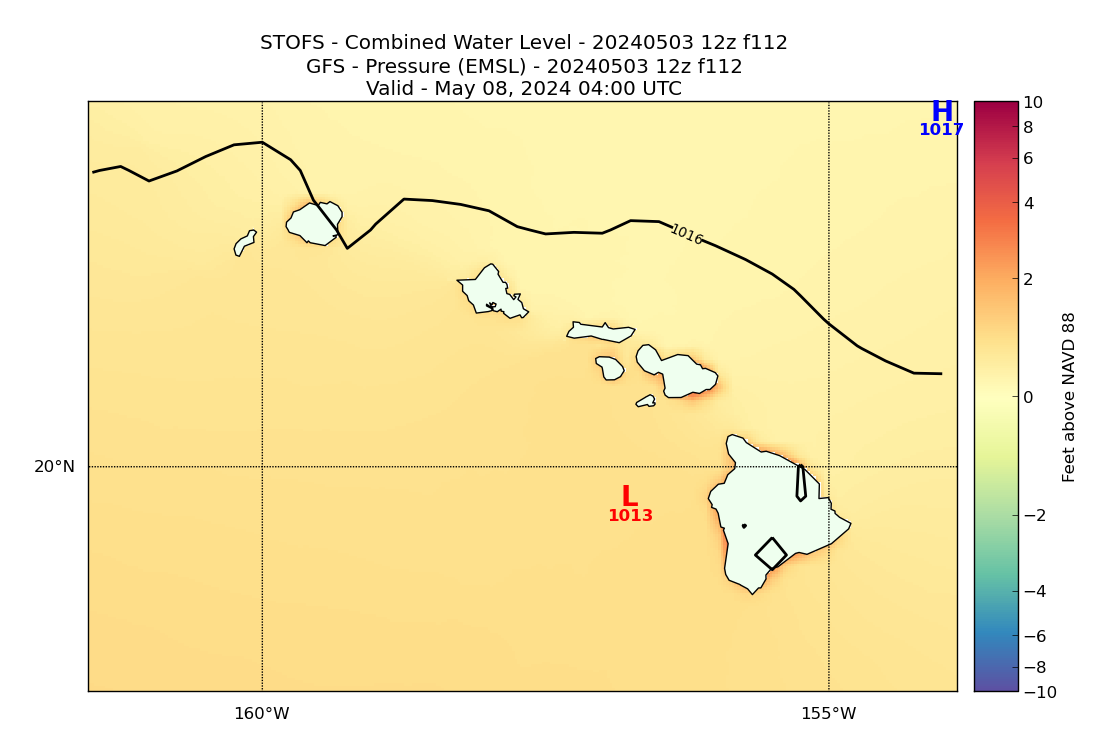STOFS 112 Hour Total Water Level image (ft)