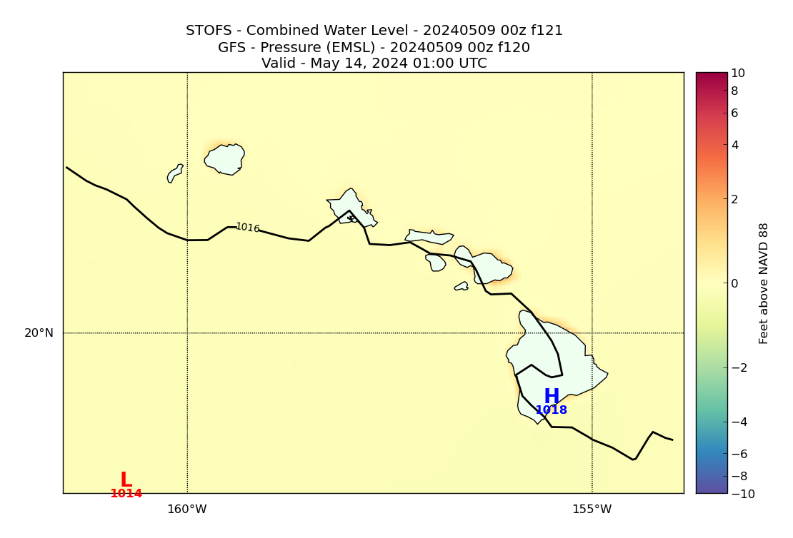 STOFS 121 Hour Total Water Level image (ft)