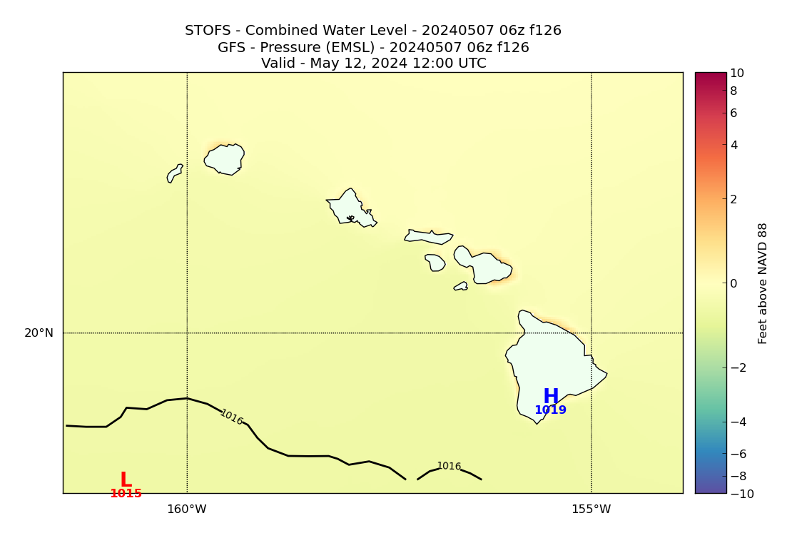 STOFS 126 Hour Total Water Level image (ft)
