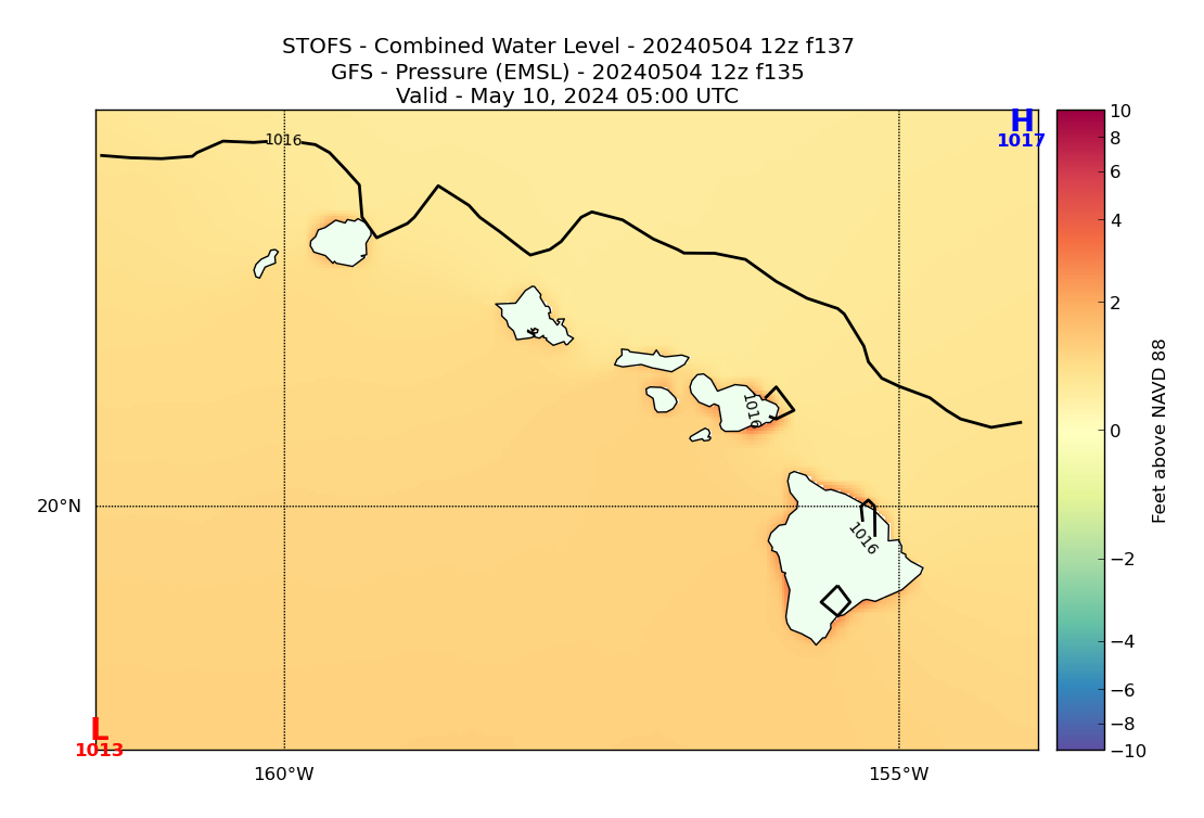STOFS 137 Hour Total Water Level image (ft)