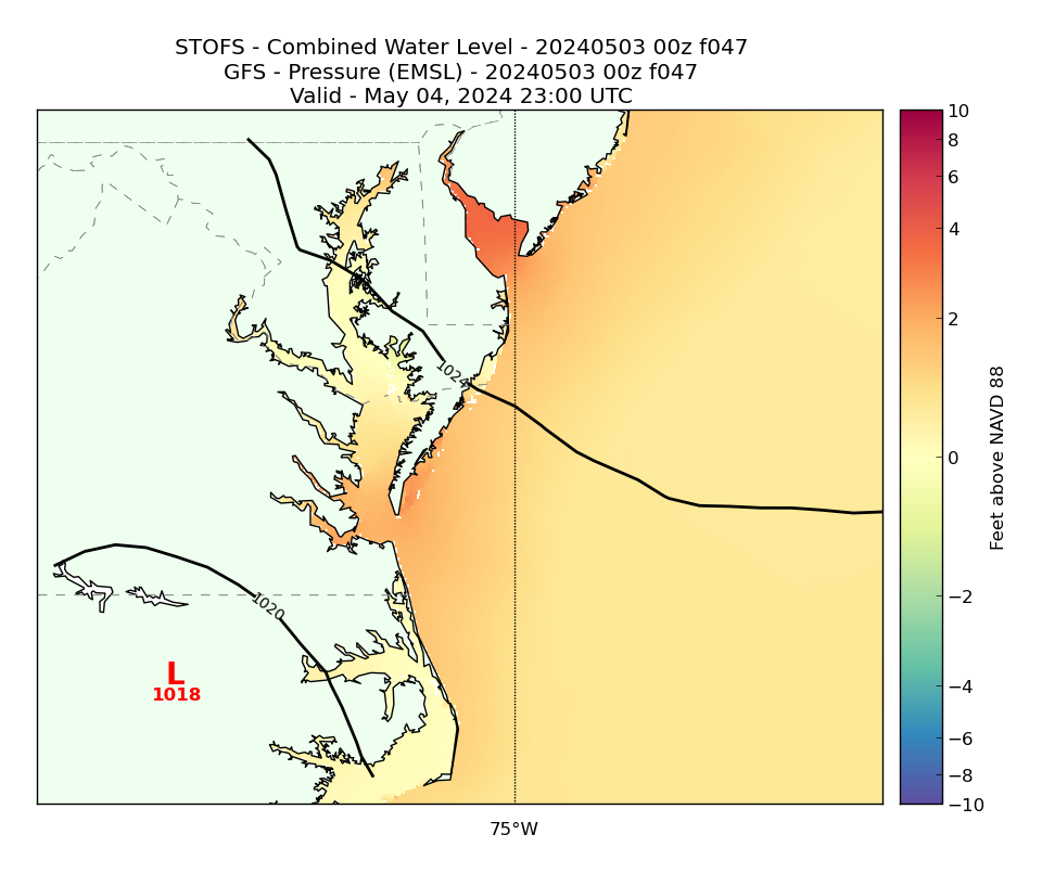 STOFS 47 Hour Total Water Level image (ft)