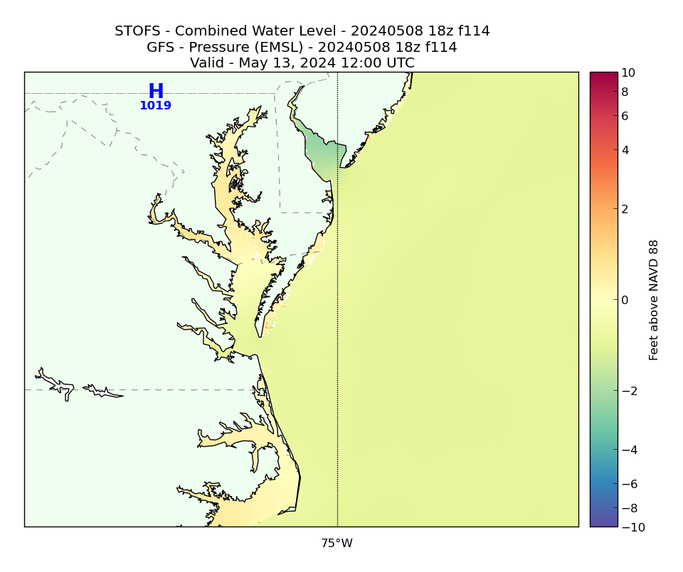 STOFS 114 Hour Total Water Level image (ft)
