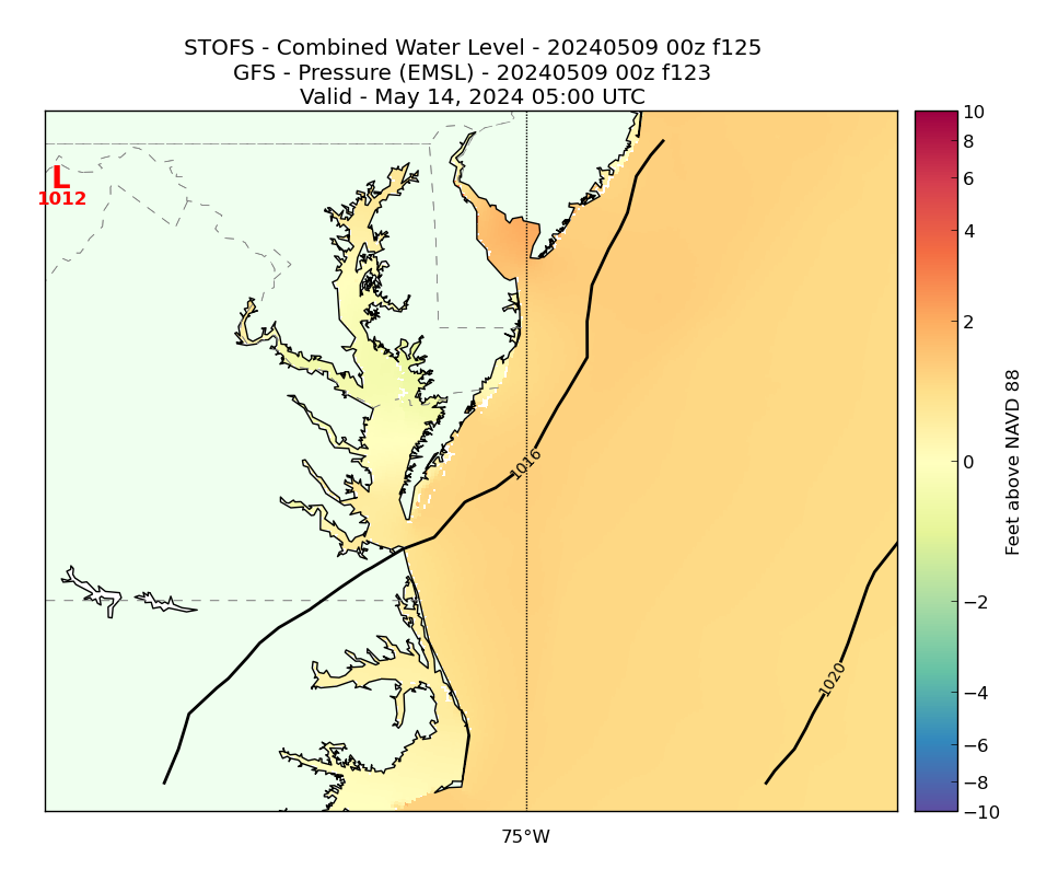 STOFS 125 Hour Total Water Level image (ft)