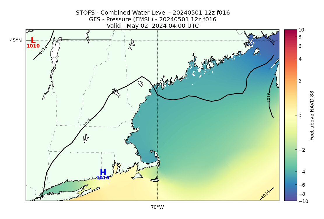 STOFS 16 Hour Total Water Level image (ft)