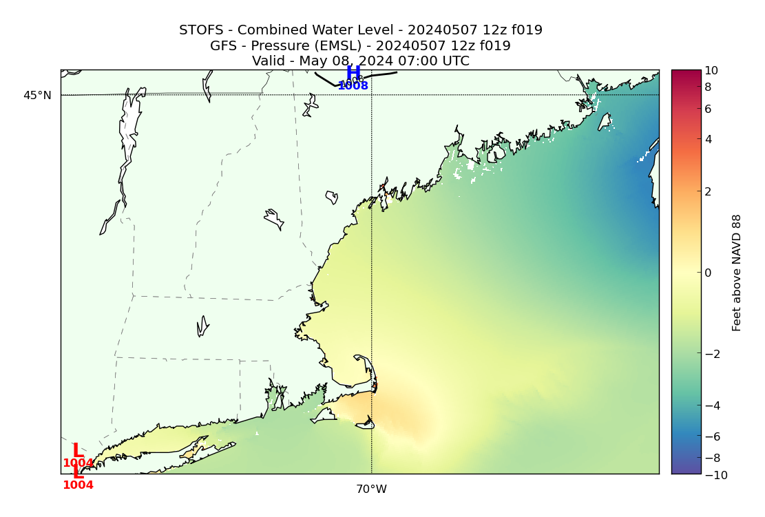 STOFS 19 Hour Total Water Level image (ft)