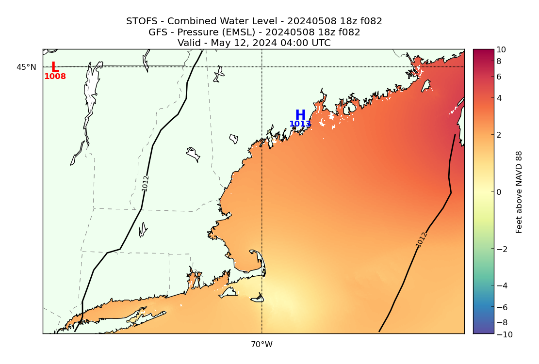 STOFS 82 Hour Total Water Level image (ft)