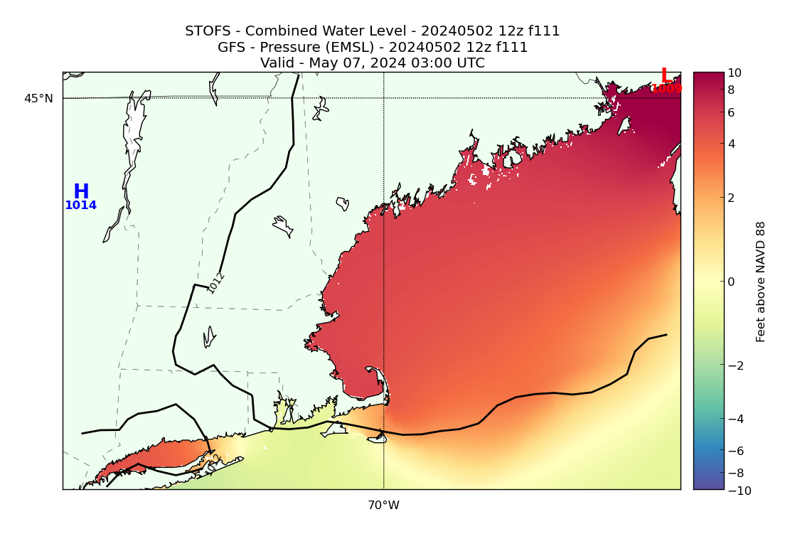 STOFS 111 Hour Total Water Level image (ft)