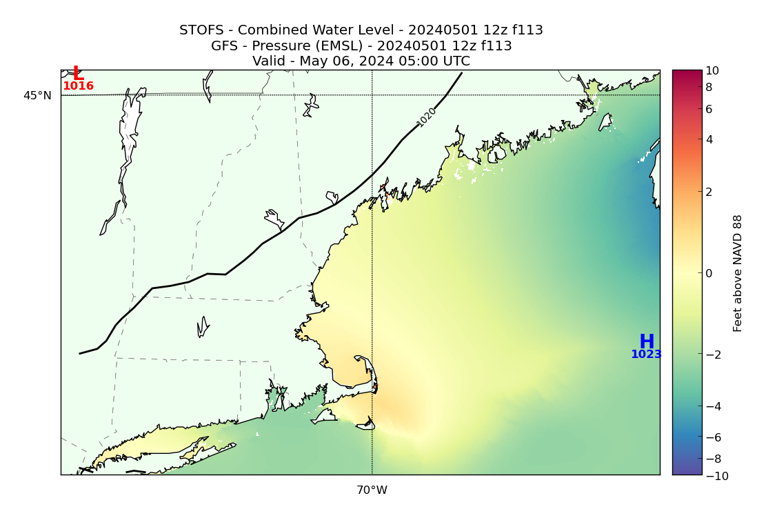 STOFS 113 Hour Total Water Level image (ft)