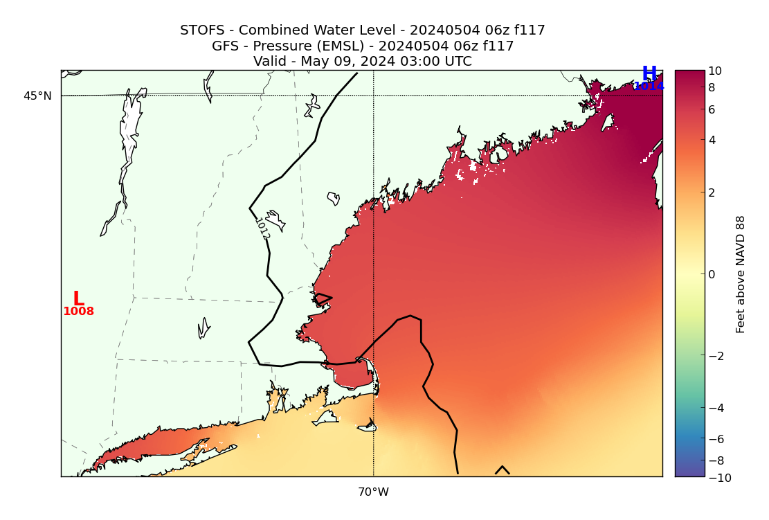 STOFS 117 Hour Total Water Level image (ft)