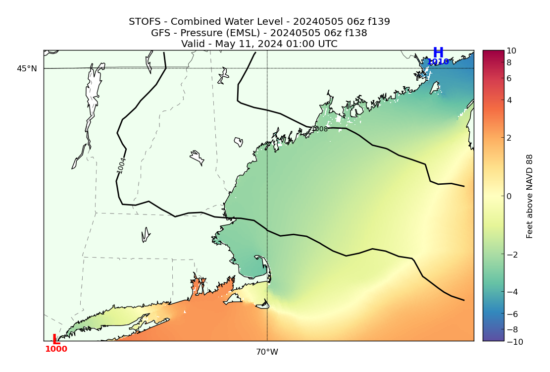 STOFS 139 Hour Total Water Level image (ft)