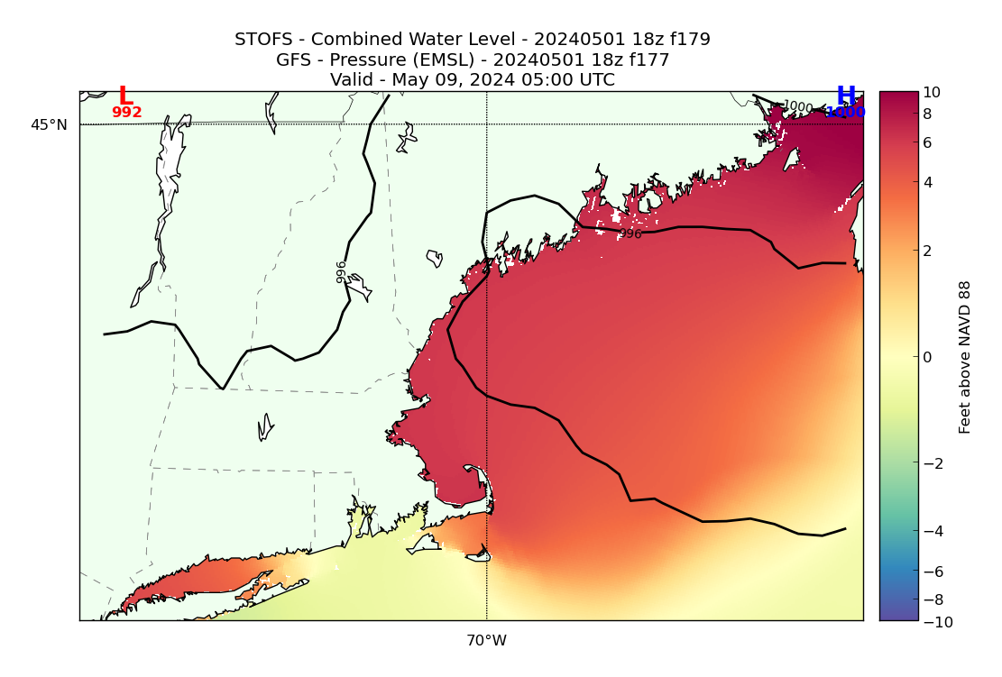 STOFS 179 Hour Total Water Level image (ft)