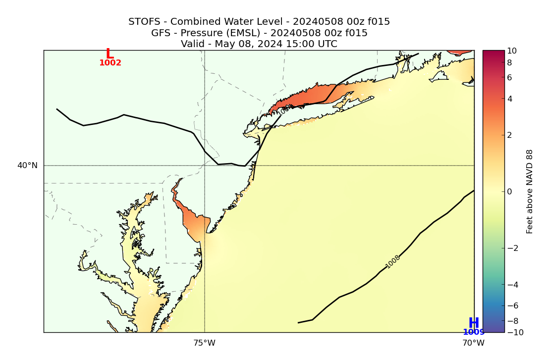 STOFS 15 Hour Total Water Level image (ft)