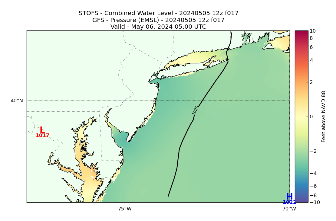 STOFS 17 Hour Total Water Level image (ft)