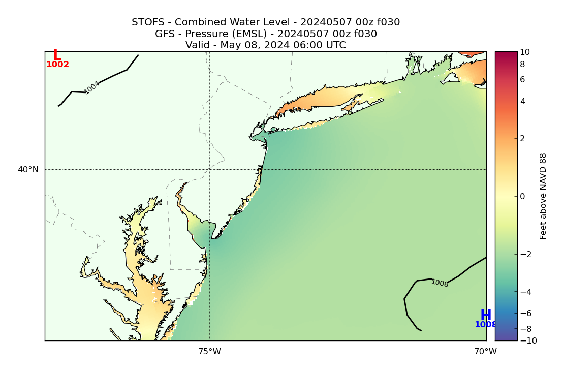 STOFS 30 Hour Total Water Level image (ft)
