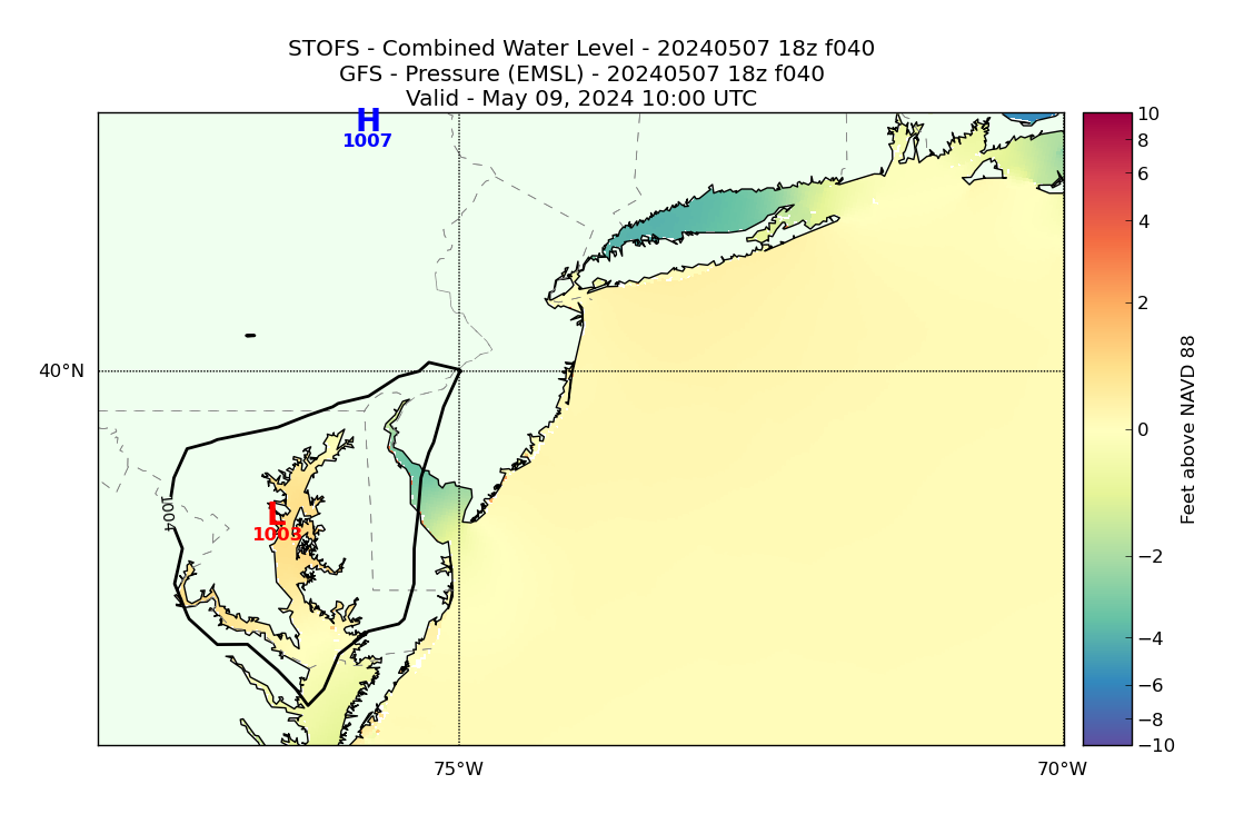 STOFS 40 Hour Total Water Level image (ft)