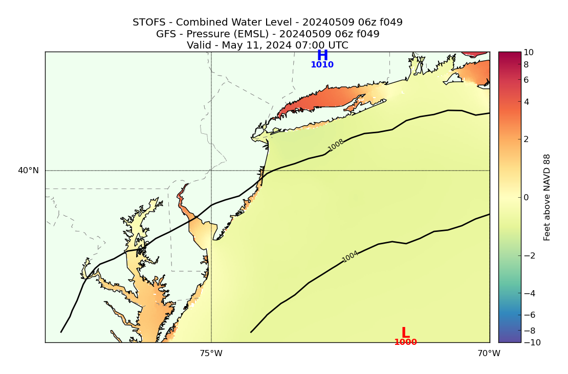 STOFS 49 Hour Total Water Level image (ft)