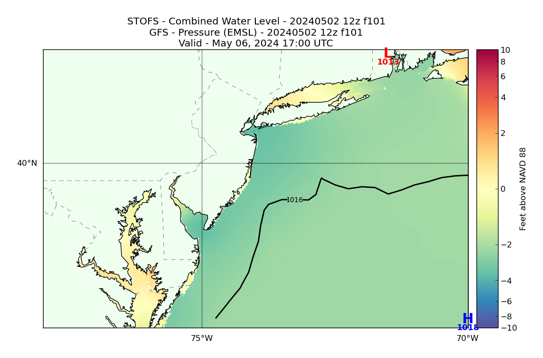 STOFS 101 Hour Total Water Level image (ft)