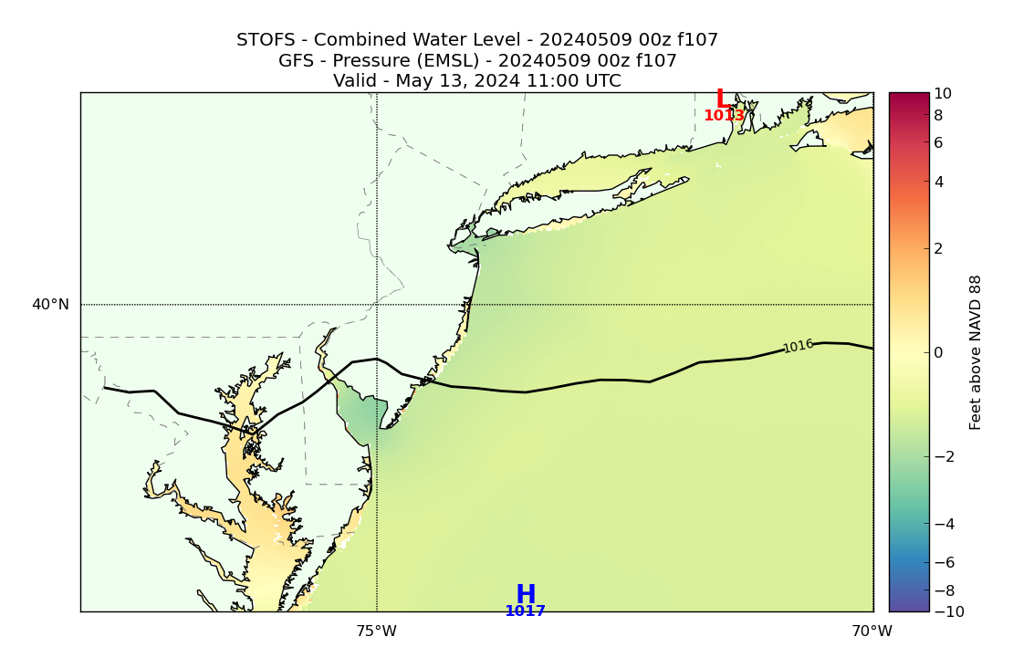 STOFS 107 Hour Total Water Level image (ft)