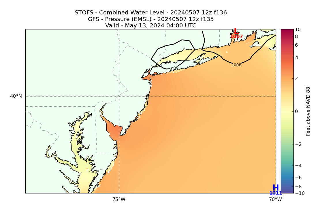 STOFS 136 Hour Total Water Level image (ft)