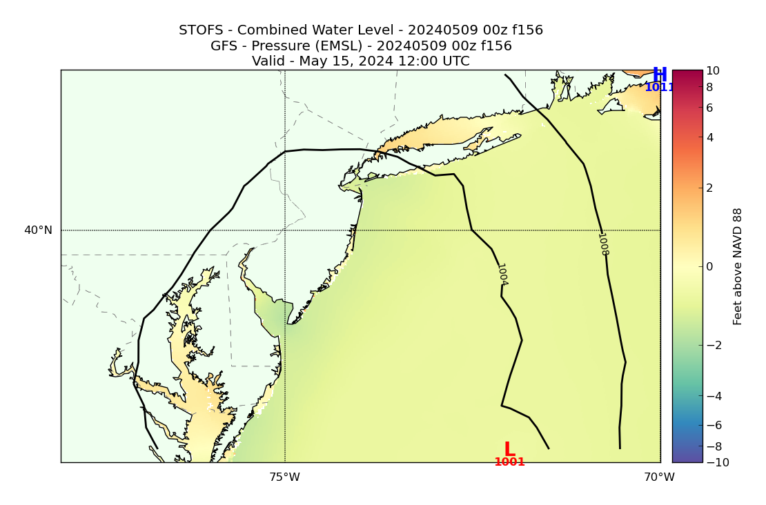 STOFS 156 Hour Total Water Level image (ft)