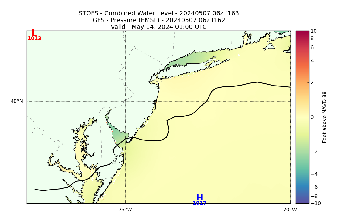STOFS 163 Hour Total Water Level image (ft)
