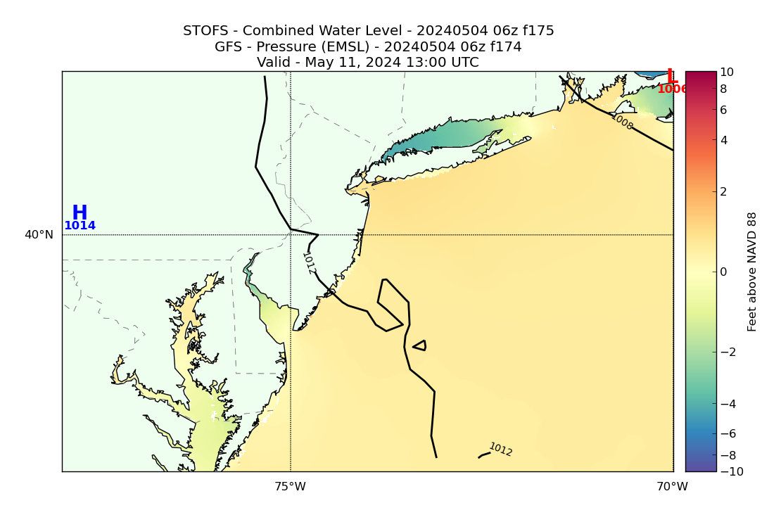 STOFS 175 Hour Total Water Level image (ft)