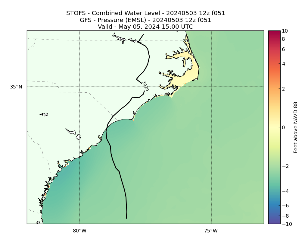 STOFS 51 Hour Total Water Level image (ft)