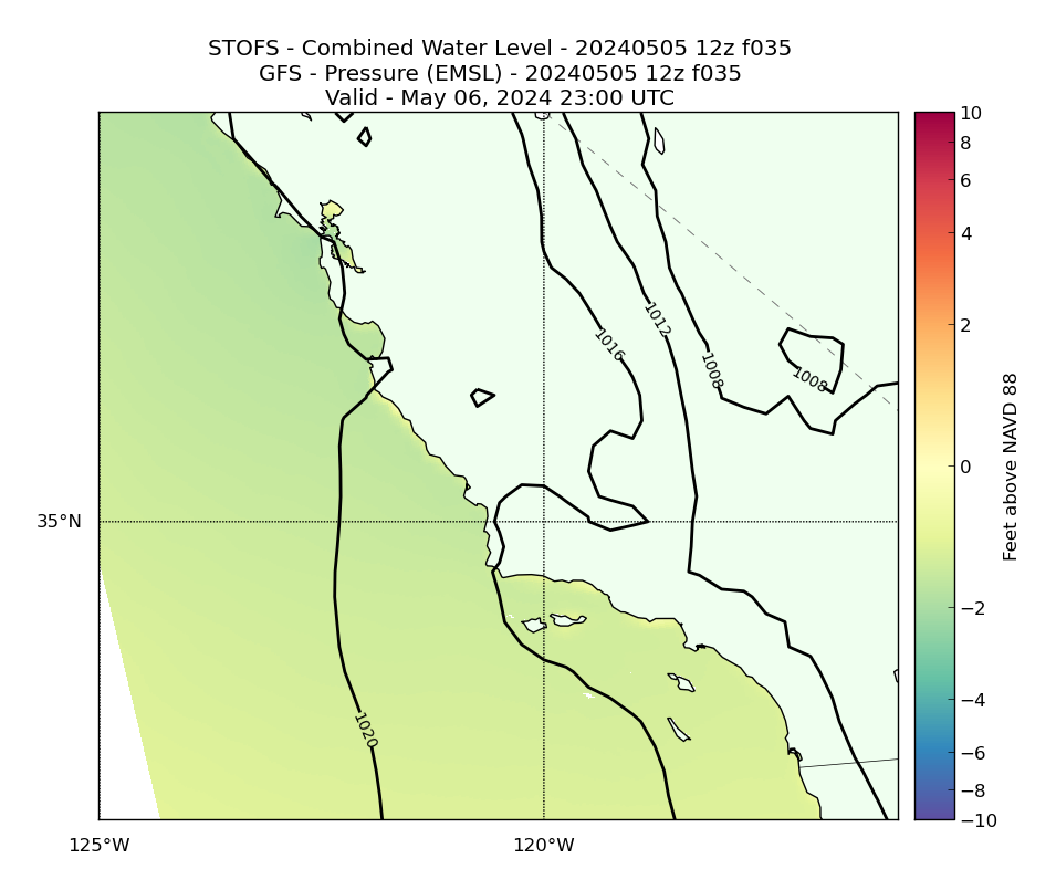 STOFS 35 Hour Total Water Level image (ft)