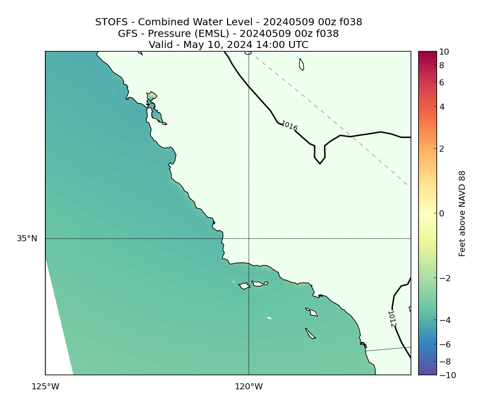 STOFS 38 Hour Total Water Level image (ft)