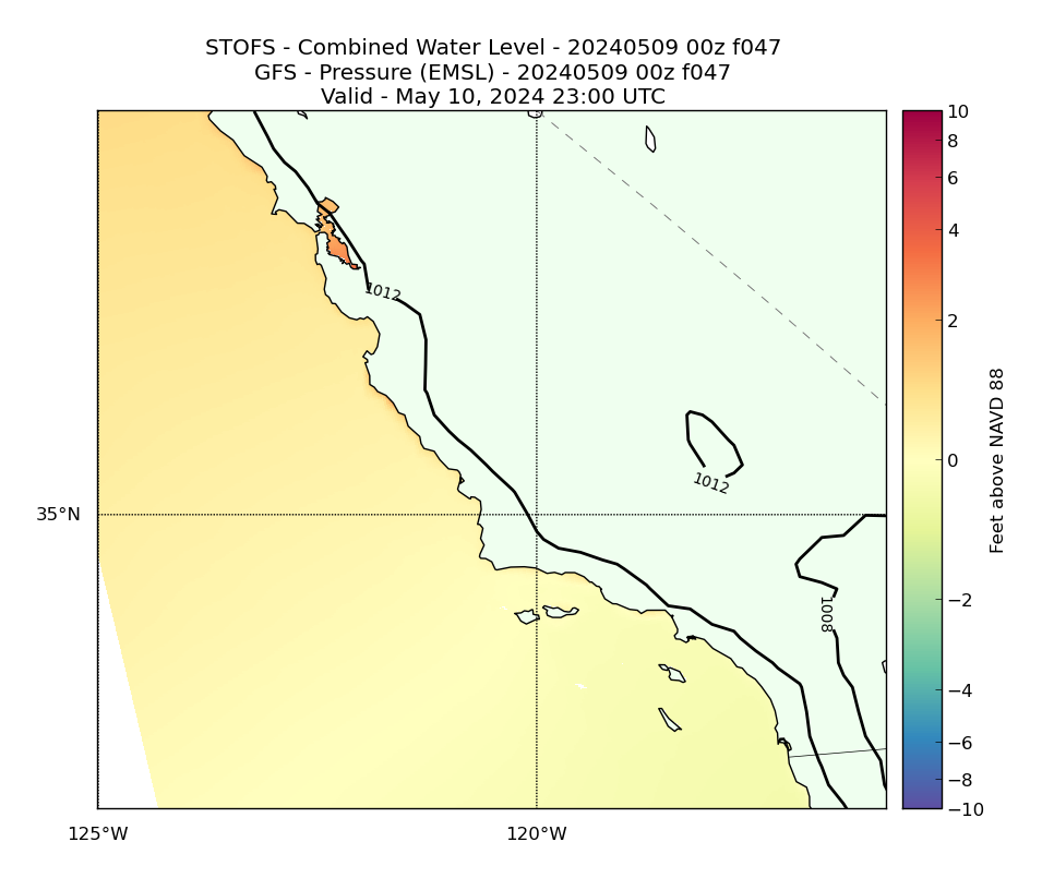 STOFS 47 Hour Total Water Level image (ft)