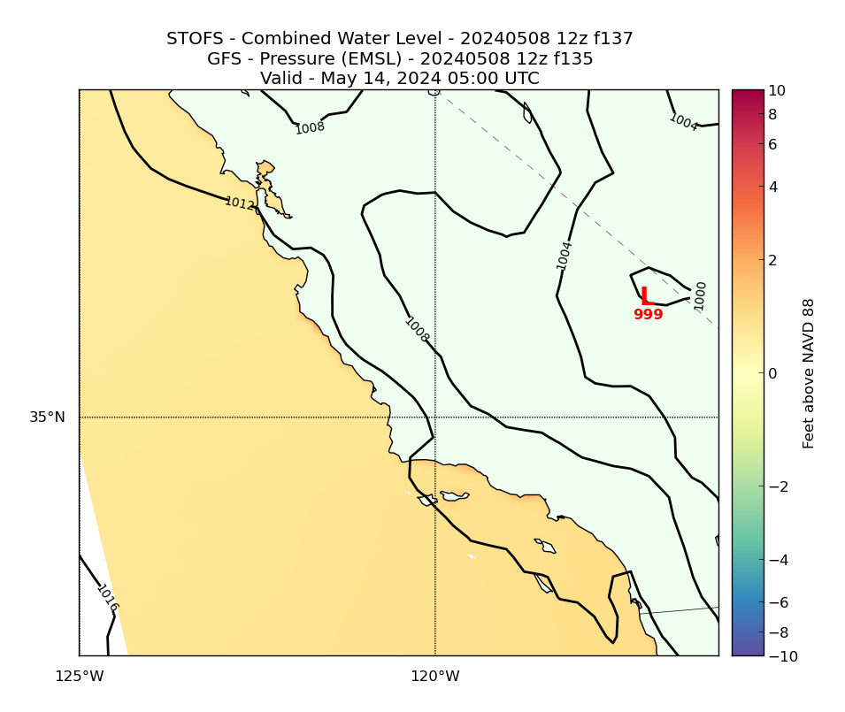 STOFS 137 Hour Total Water Level image (ft)