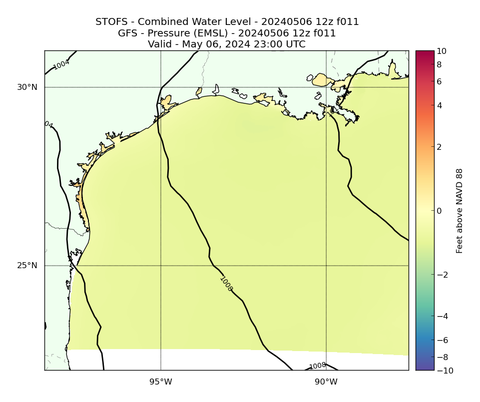 STOFS 11 Hour Total Water Level image (ft)
