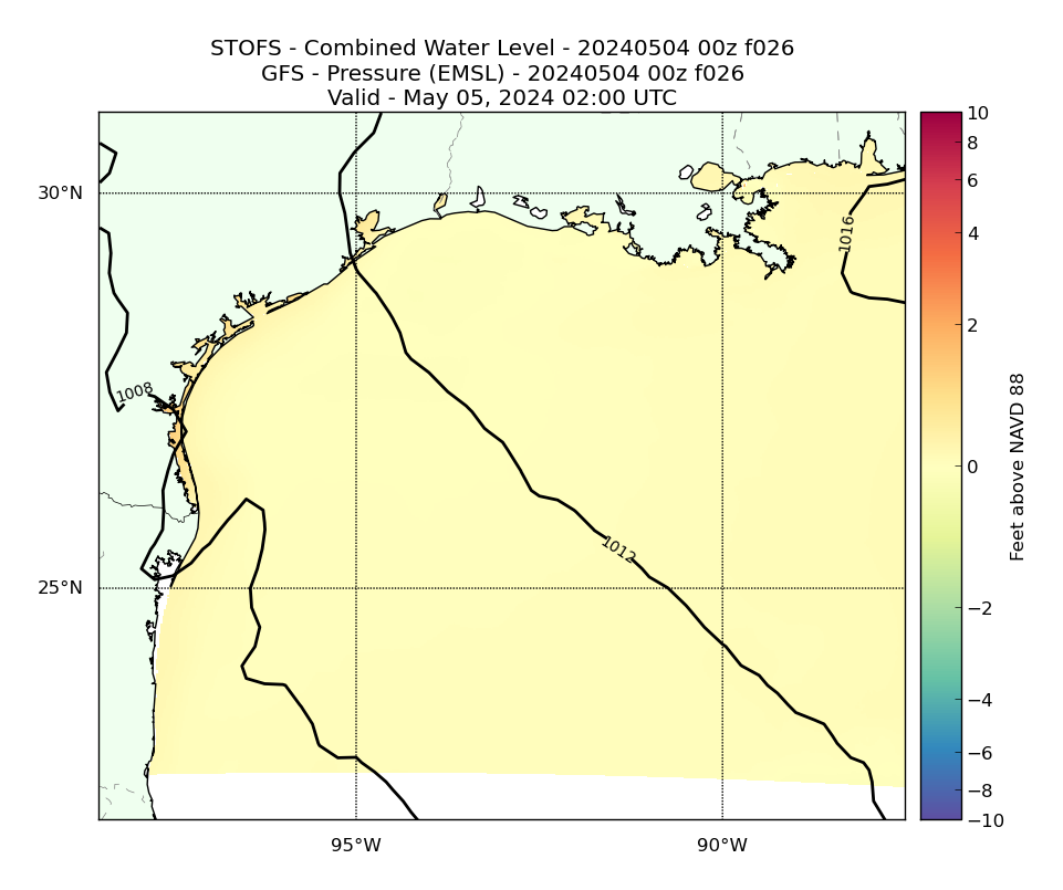 STOFS 26 Hour Total Water Level image (ft)