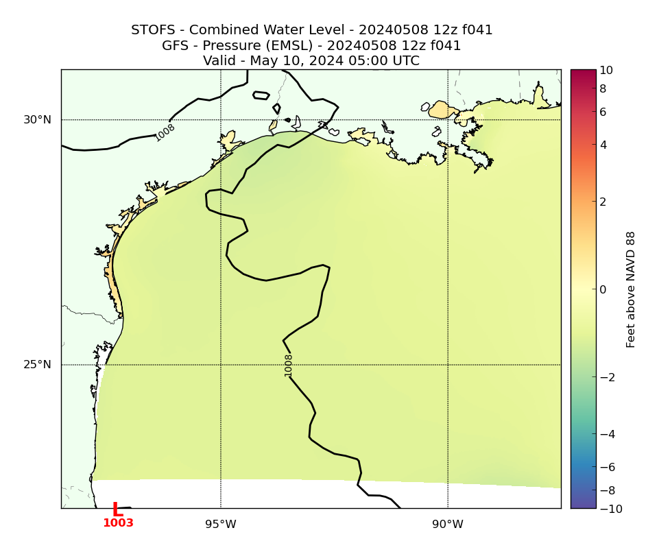 STOFS 41 Hour Total Water Level image (ft)
