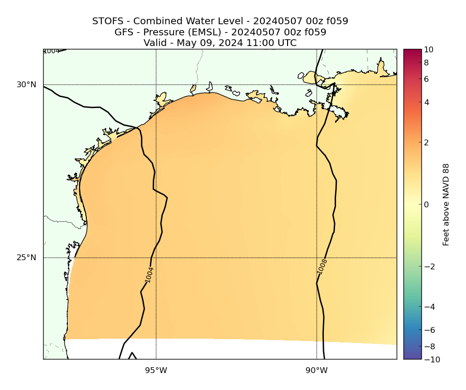 STOFS 59 Hour Total Water Level image (ft)