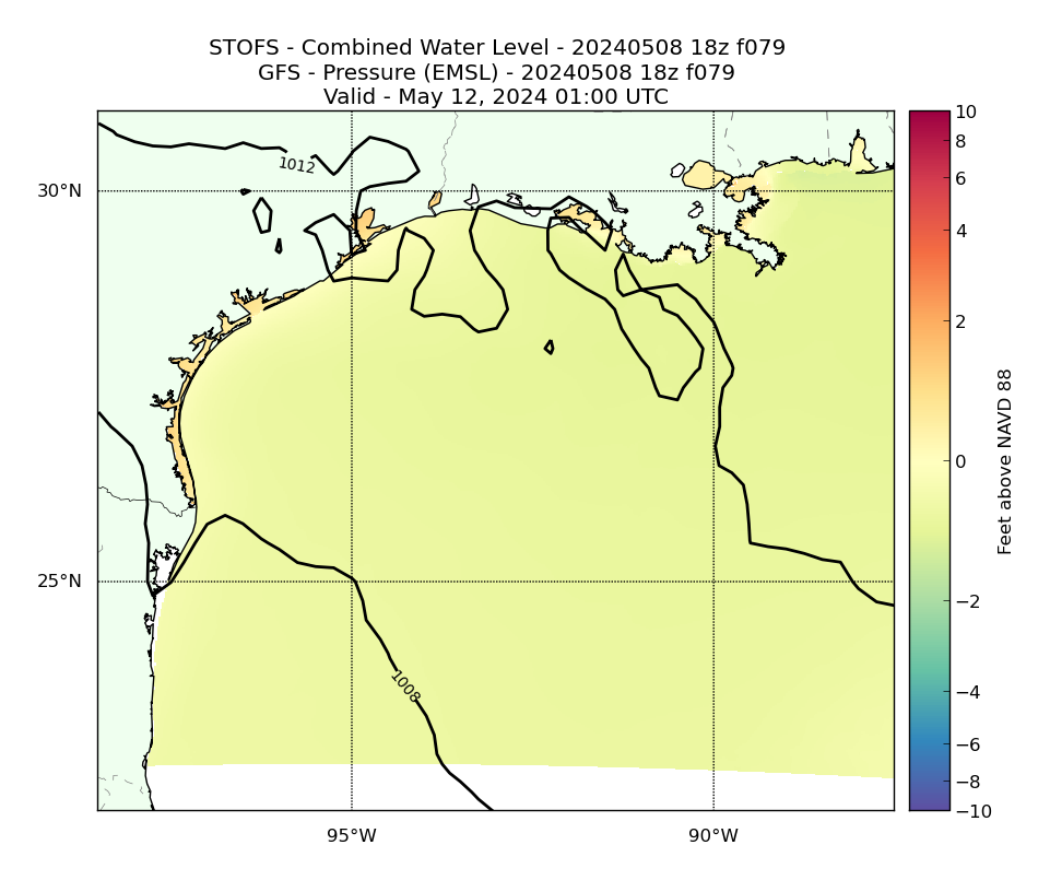 STOFS 79 Hour Total Water Level image (ft)