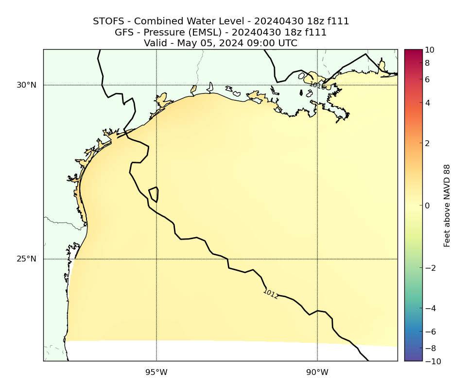 STOFS 111 Hour Total Water Level image (ft)