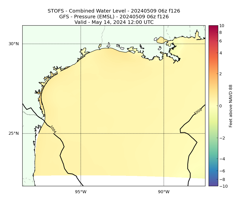 STOFS 126 Hour Total Water Level image (ft)