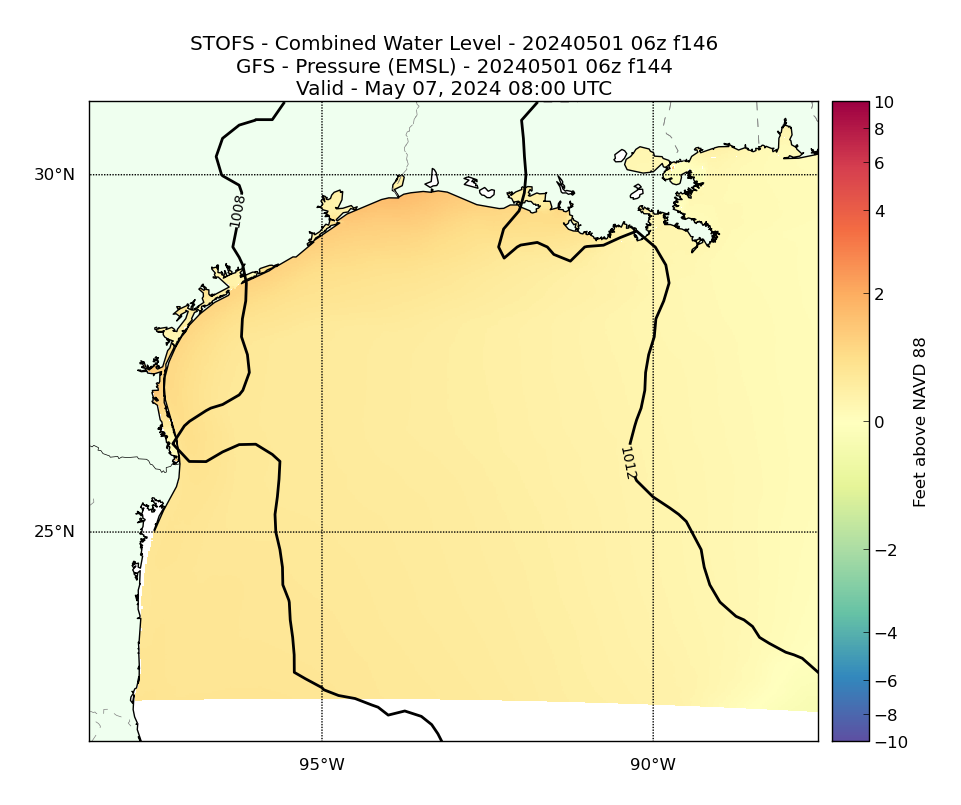 STOFS 146 Hour Total Water Level image (ft)