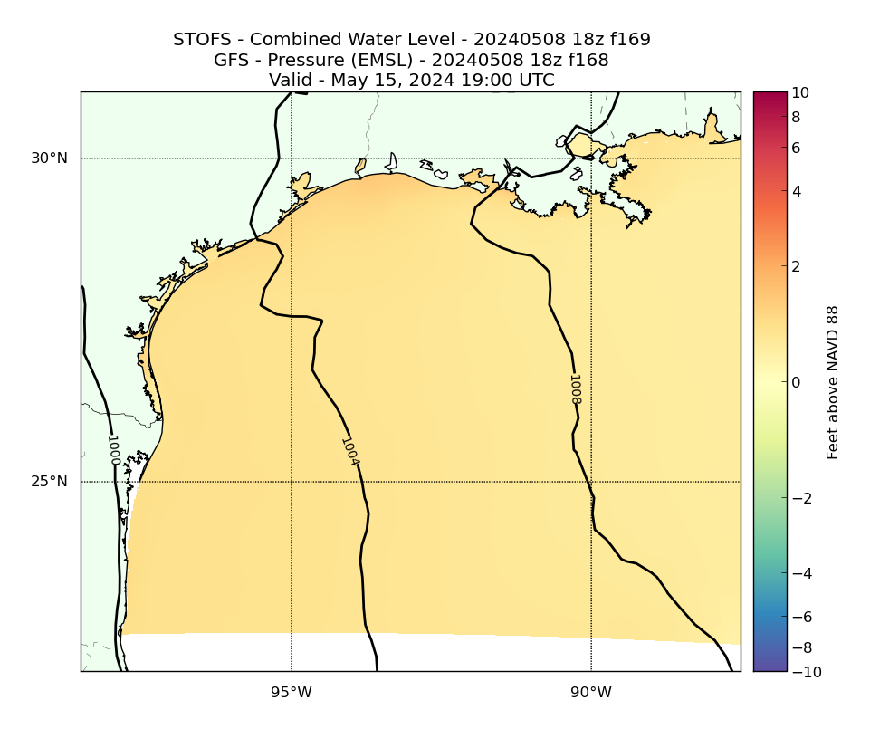 STOFS 169 Hour Total Water Level image (ft)