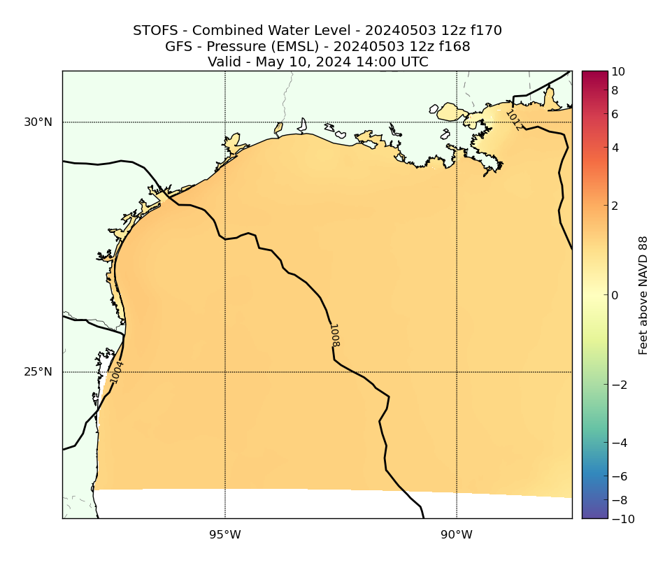 STOFS 170 Hour Total Water Level image (ft)