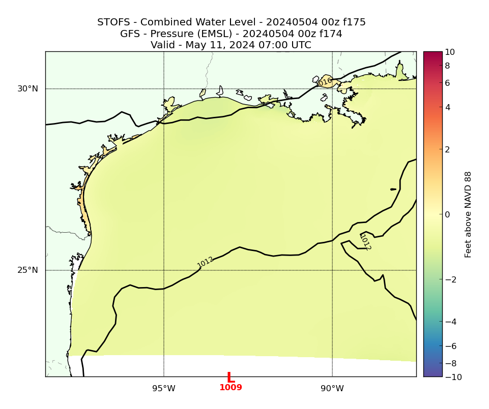 STOFS 175 Hour Total Water Level image (ft)