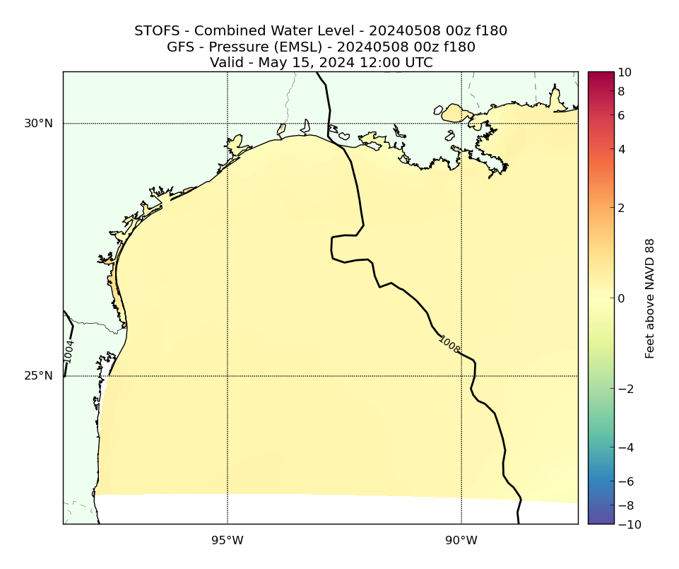 STOFS 180 Hour Total Water Level image (ft)