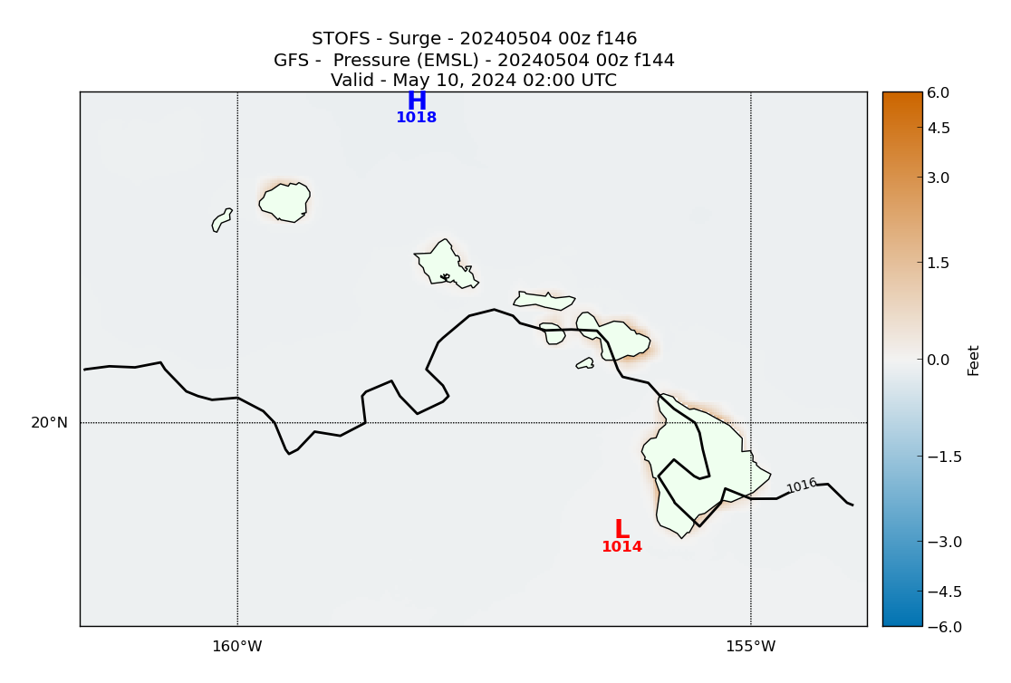 STOFS 146 Hour Storm Surge image (ft)