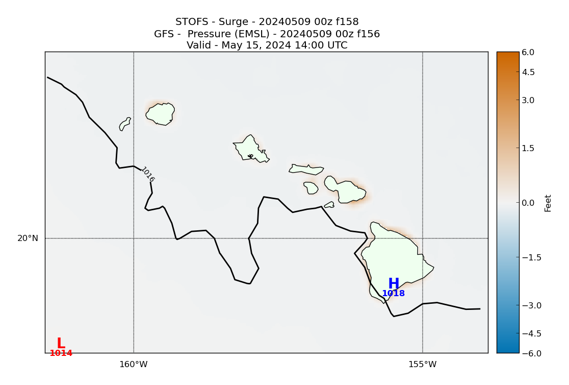 STOFS 158 Hour Storm Surge image (ft)