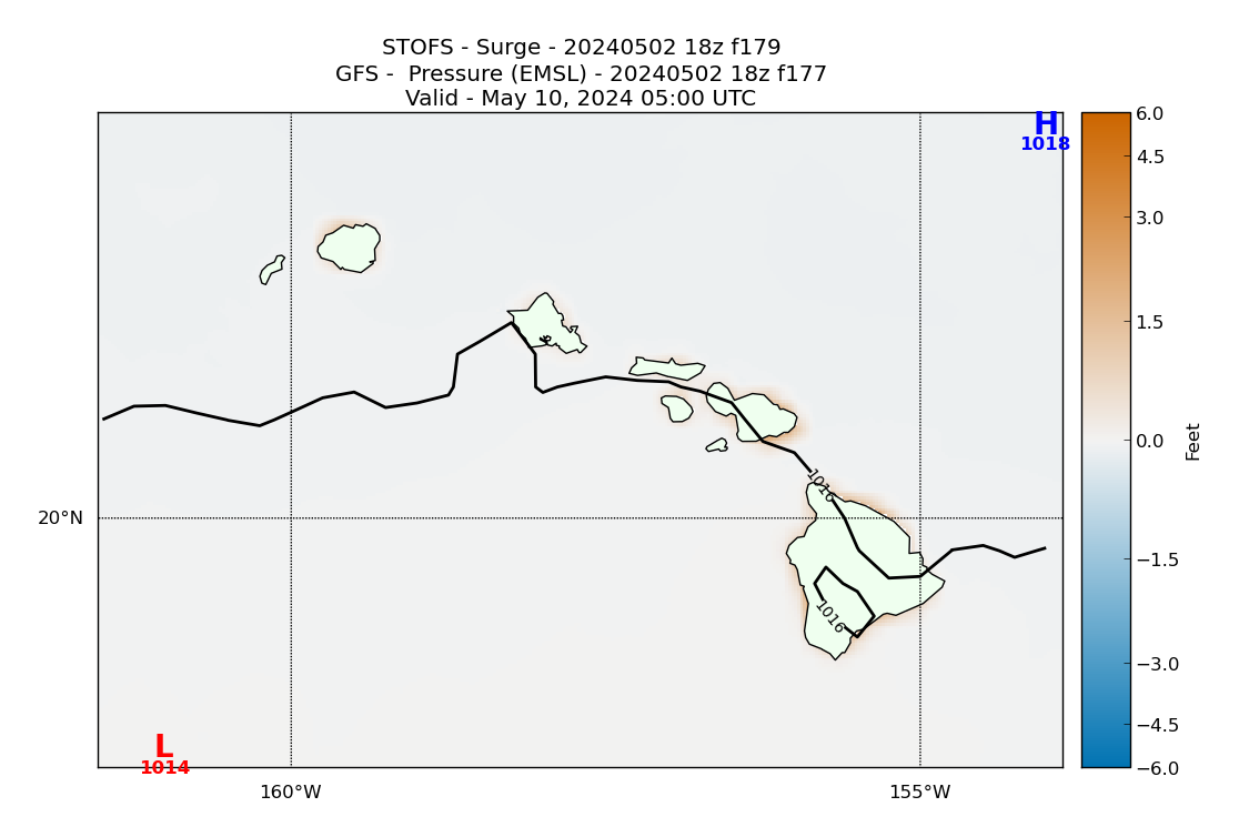 STOFS 179 Hour Storm Surge image (ft)