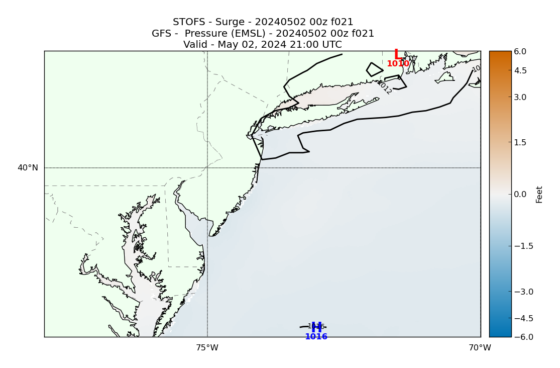 STOFS 21 Hour Storm Surge image (ft)