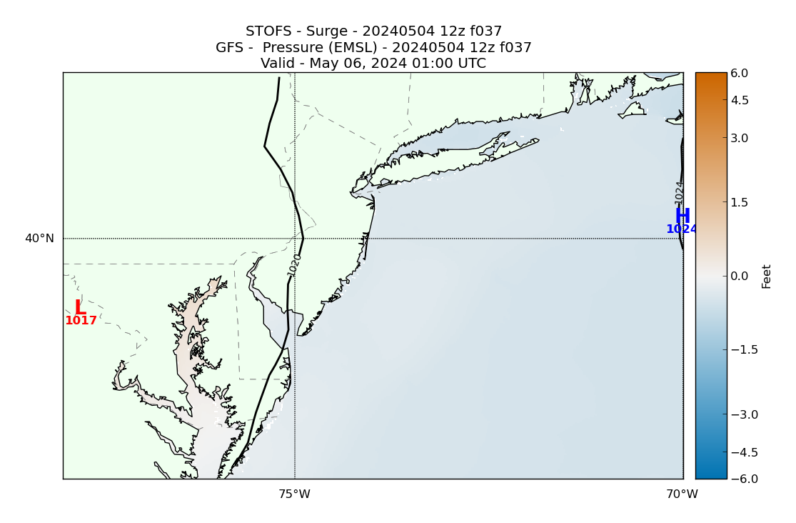 STOFS 37 Hour Storm Surge image (ft)