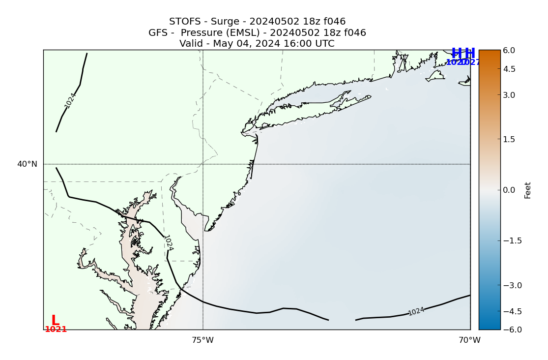 STOFS 46 Hour Storm Surge image (ft)